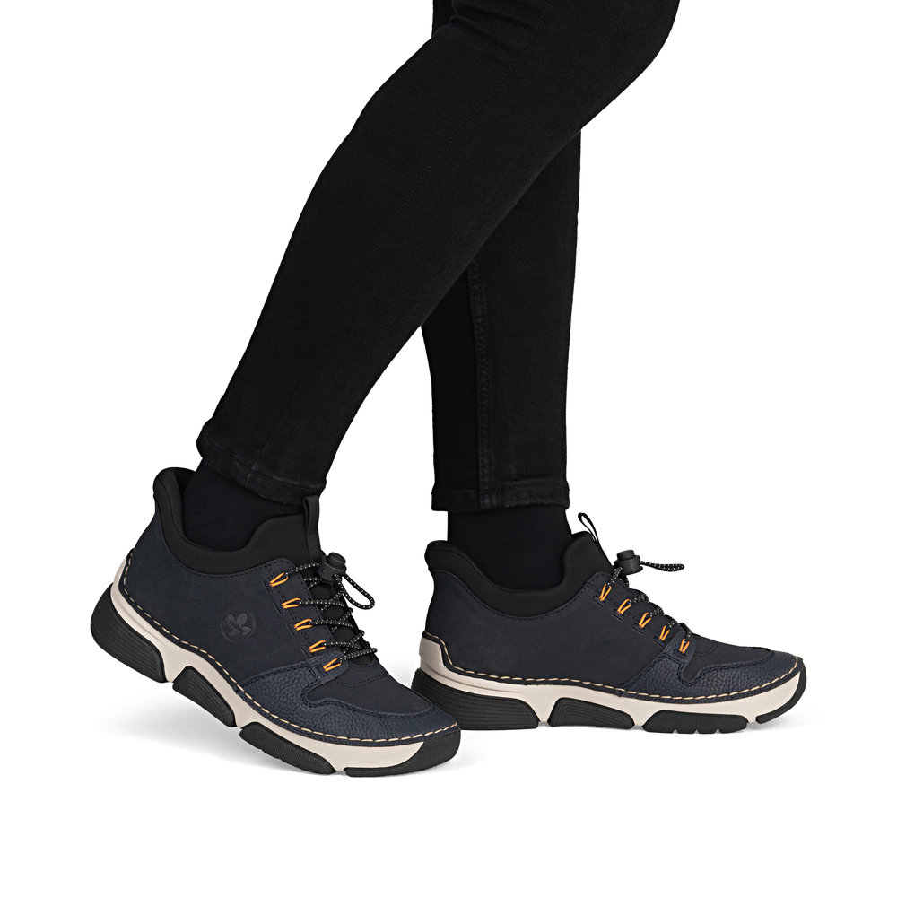 Czarno - granatowe półbuty sportowe damskie sneakersy Rieker 45963-14 - Rieker zdjęcie 1
