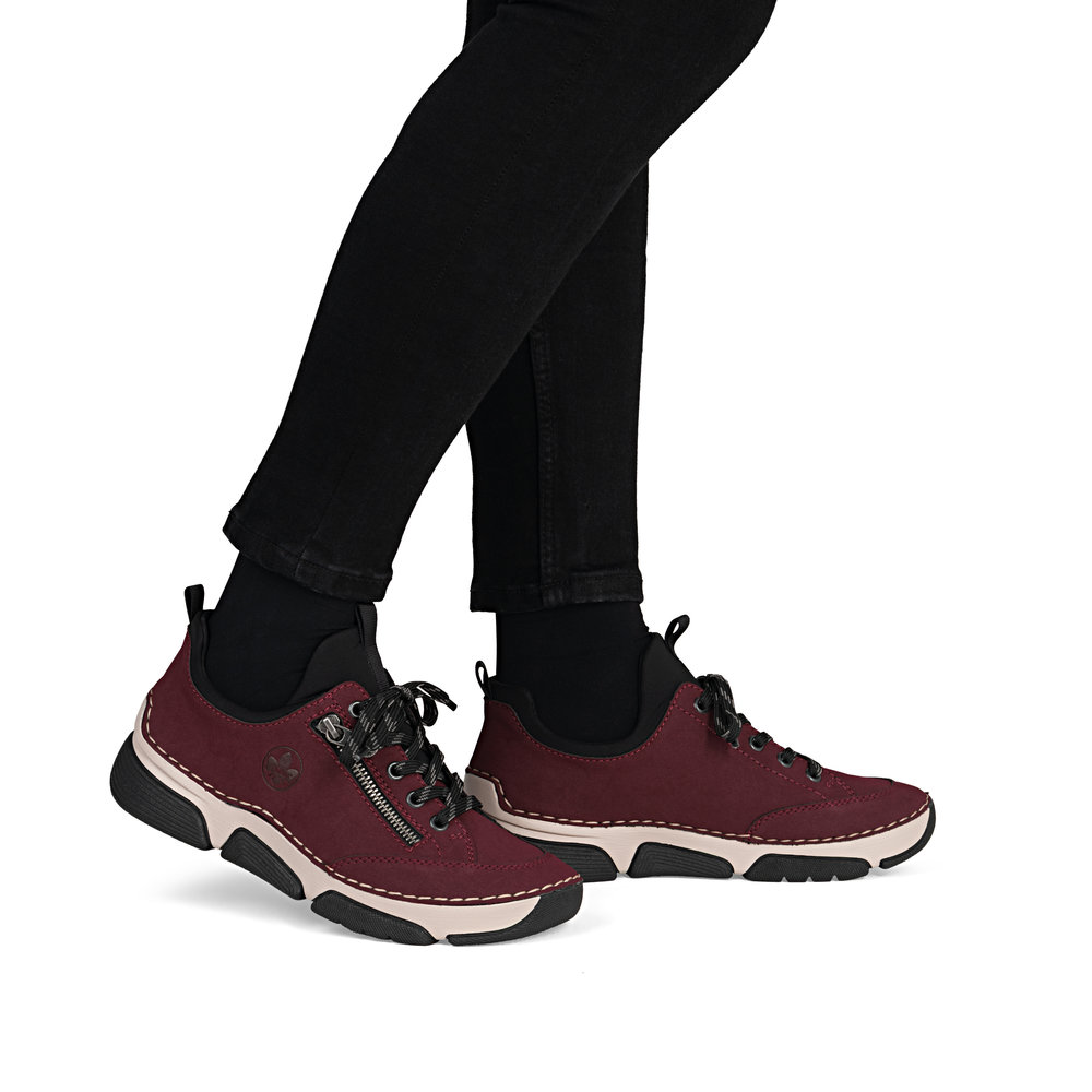 Bordowe półbuty sneakersy Rieker 45973-36 - Rieker zdjęcie 1