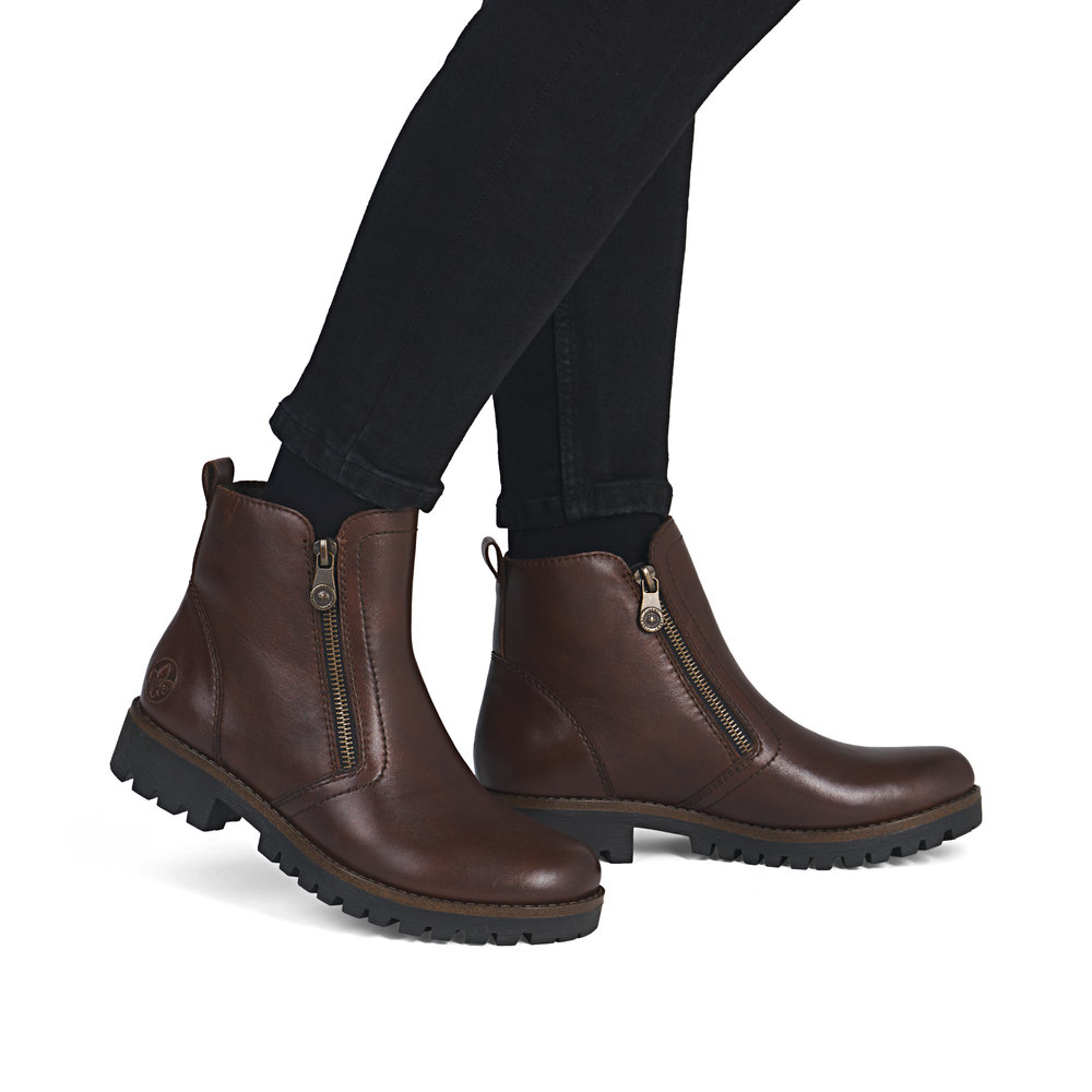 Botki skórzane Rieker 78556-27 brąz - Rieker zdjęcie 1
