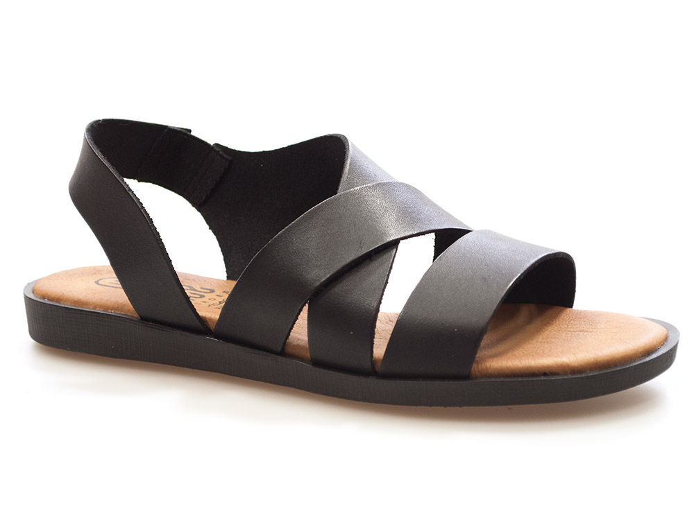 Czarne skórzane sandały gladiatorki Hee 25366 - Hee Shoes zdjęcie 1