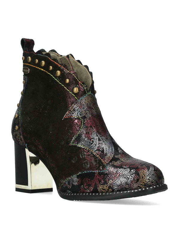 Stylowe botki boho Laura Vita Kacio 02 bordeaux - Laura Vita zdjęcie 1