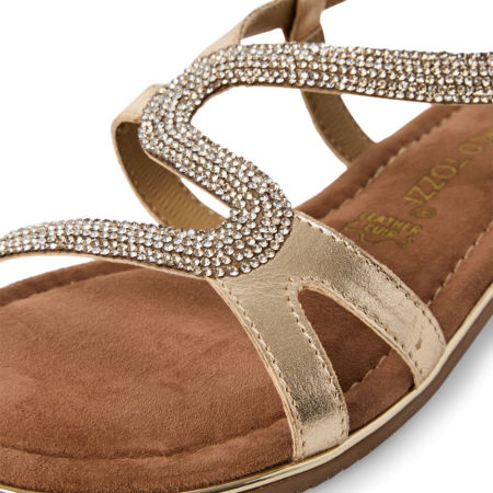 Złote skórzane sandały Marco Tozzi 28143-42-943