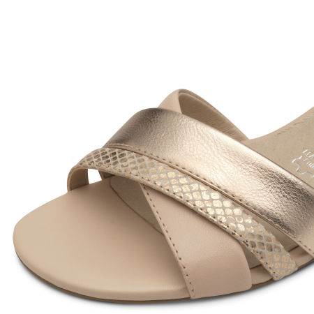 Eleganckie sandały na niskim obcasie Marco Tozzi 28210 pudrowy