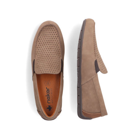półbuty męskie mokasyny Rieker 09555-25 brąz
