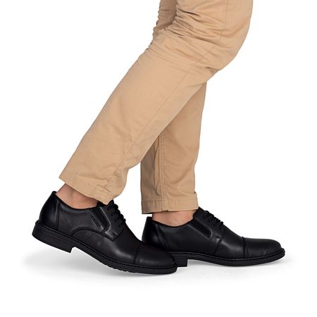 Półbuty męskie skórzane Rieker 17625-00 czarny