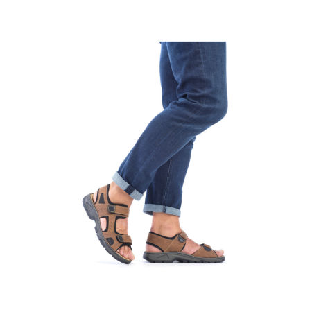 Brązowe sandały męskie sportowe Rieker 26156-25