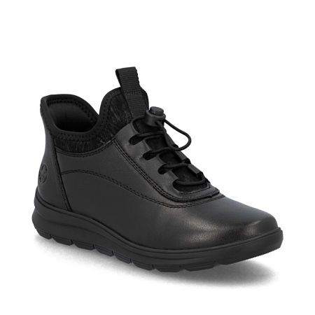 Czarne półbuty damskie, zdrowotne sneakersy Rieker Z0057-00 - Rieker zdjęcie 2