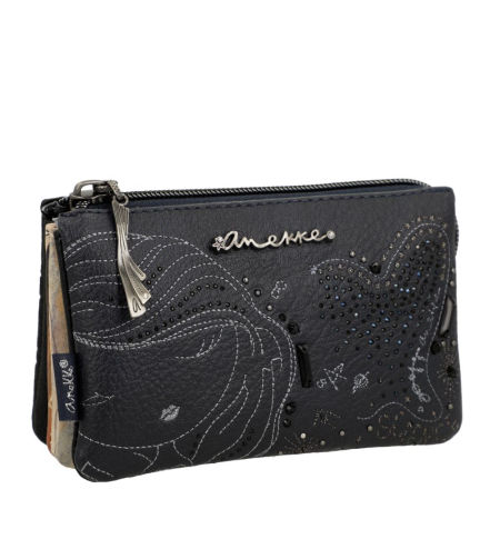 Granatowa 3-komorowa saszetka Anekke 38759-015 Hollywood Studio portfel