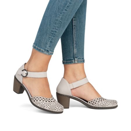 Beżowe sandały czółenka Rieker 40902-60