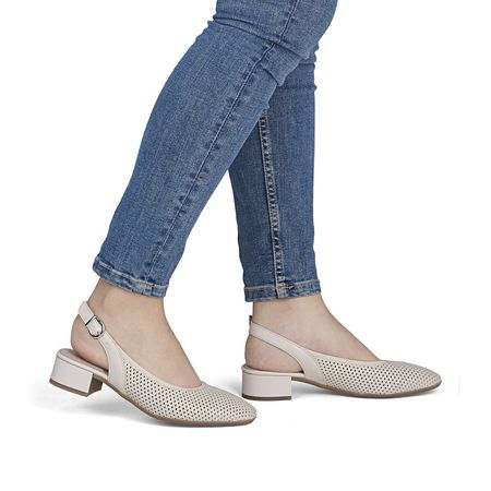 Czółenka sling sandały Rieker 43458-60 beż