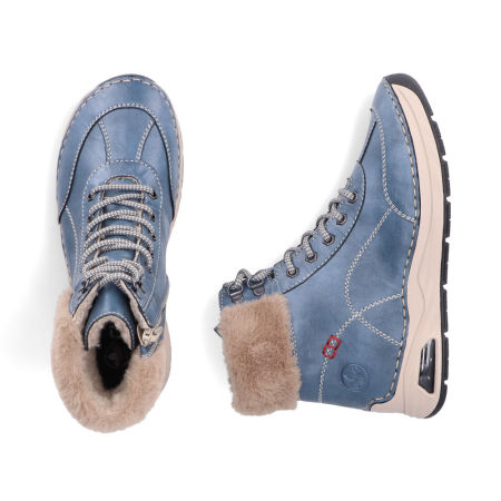 Trzewiki botki Rieker 44530-14 niebieski