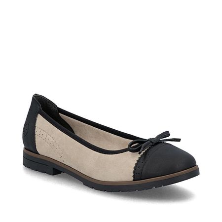 Baleriny czółenka Rieker 45358-60 beż/czarny