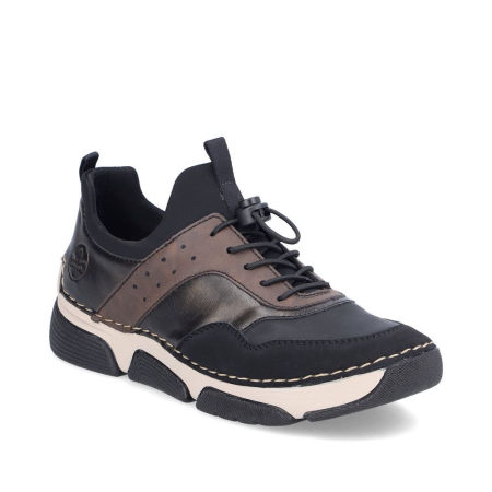 Czarne półbuty sportowe damskie sneakersy Rieker 45961-00