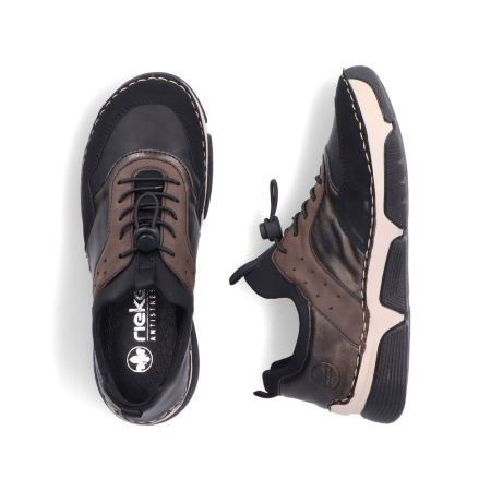 Czarne półbuty sportowe damskie sneakersy Rieker 45961-00