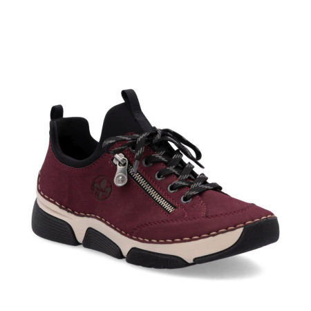Bordowe półbuty sneakersy Rieker 45973-36 - Rieker zdjęcie 2