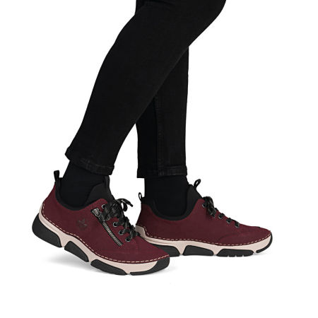 Bordowe półbuty sneakersy Rieker 45973-36 - Rieker zdjęcie 1