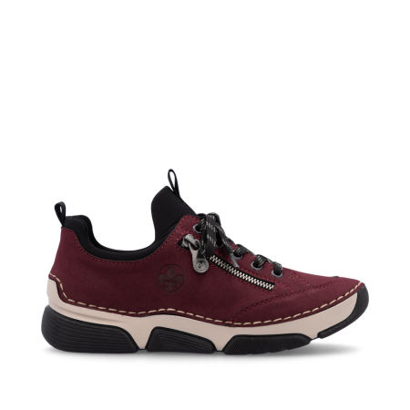 Bordowe półbuty sneakersy Rieker 45973-36 - Rieker zdjęcie 4