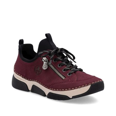 Półbuty sneakersy Rieker 45973-36 bordowe
