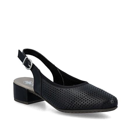 Czółenka sling sandały Rieker 47066-00 czarny