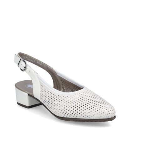 Czółenka sling sandały Rieker 47066-80 biały