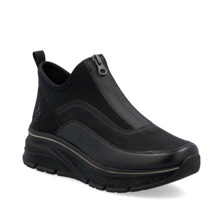 Czarne półbuty sneakersy na platformie Rieker 48053-00 - Rieker zdjęcie 2