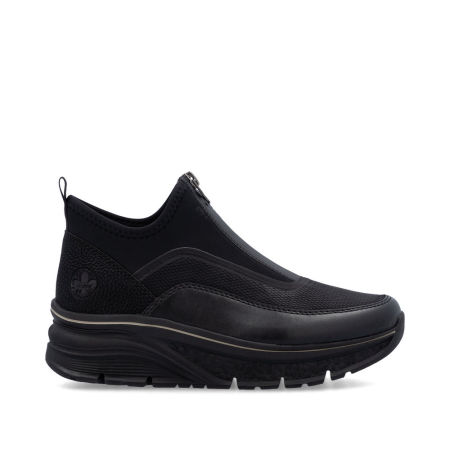 Czarne półbuty sneakersy na platformie Rieker 48053-00 - Rieker zdjęcie 4