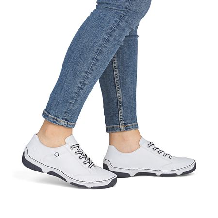 Zdrowotne półbuty Rieker 55901-80 biały