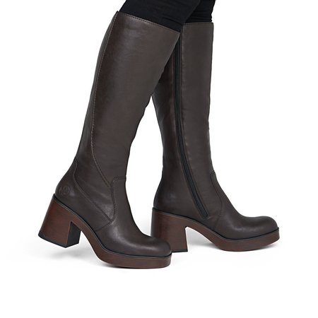 Kozaki na obcasie Rieker 58090-25 brąz