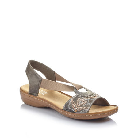 Szare wsuwane sandały Rieker 608B9-45