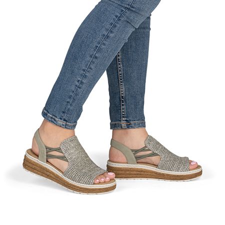 Sandały na platformie Rieker 62741-52