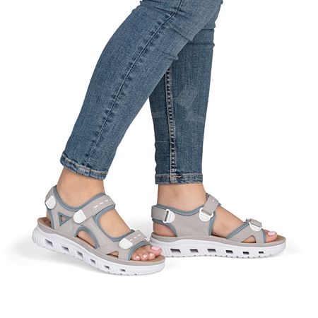 Sandały sportowe na lekkiej platformie Rieker 64074-40 szary