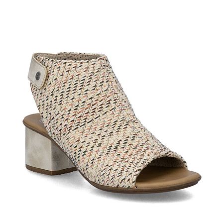 Sandały botki peep-toe Rieker 64670-62 beż
