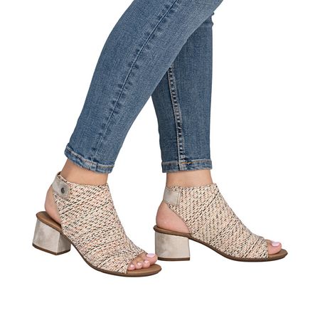 Sandały botki peep-toe Rieker 64670-62 beż