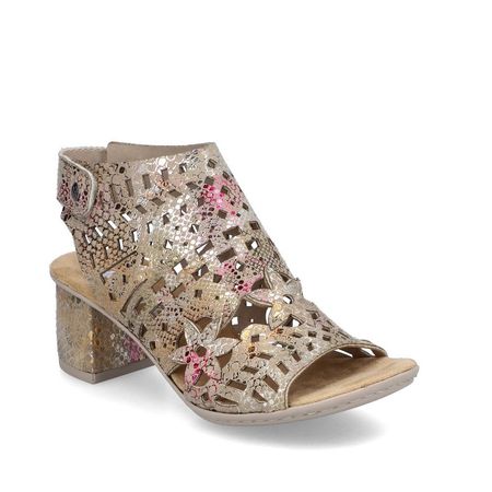 Sandały botkowe peep-toe na obcasie Rieker 64780-90