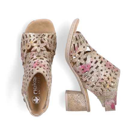 Sandały botkowe peep-toe na obcasie Rieker 64780-90