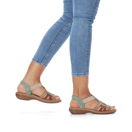 Wygodne wsuwane sandały Rieker 65918-52