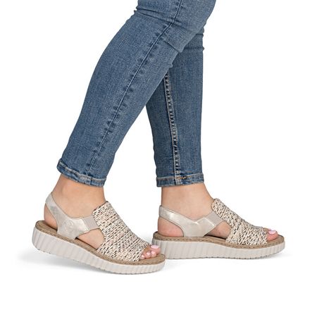 Plecione sandały na platformie espadryle Rieker 69276-60