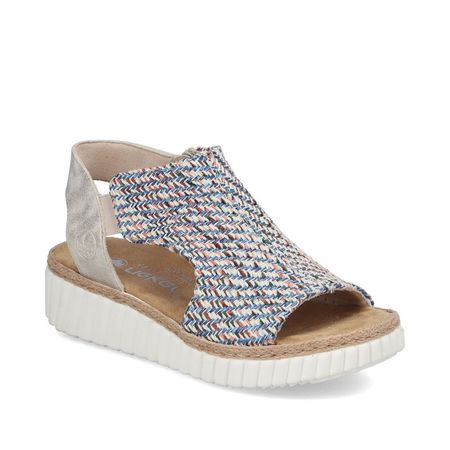 Plecione sandały na platformie espadryle Rieker 69284-90