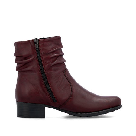 Botki na obcasie Rieker 78656-35 bordo - Rieker zdjęcie 3