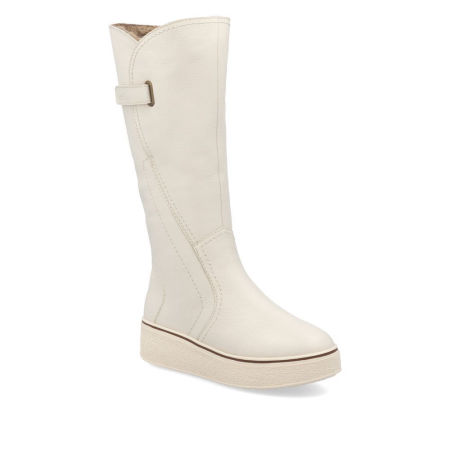 Białe kozaki na szeroką łydkę Rieker 78853-80