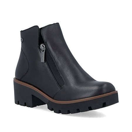 Skórzane botki Rieker 79254-00 czarny