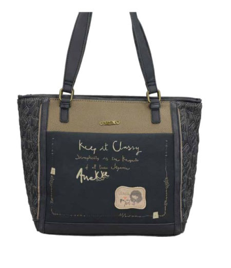 Granatowa duża torebka Anekke 41852-047 Mademoiselle Boutique - Anekke zdjęcie 2