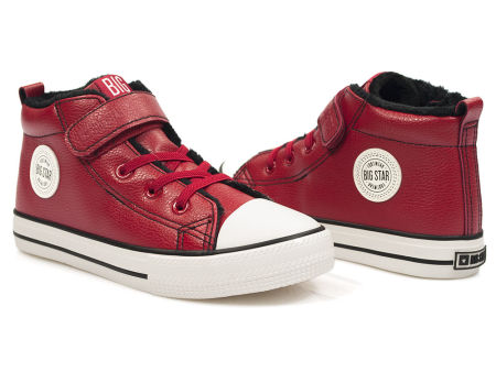 Czerwone trampki dziecięce zimowe Big Star GG374034