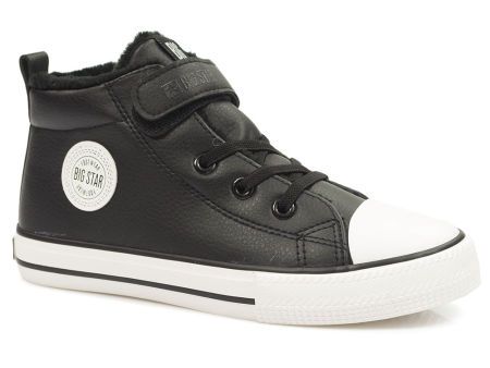 Czarne trampki dziecięce zimowe Big Star GG374035