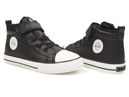 Czarne trampki dziecięce zimowe Big Star GG374035