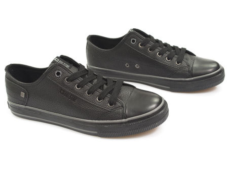 Czarne trampki męskie z ekoskóry Big Star II174002