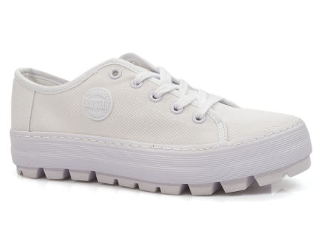 Białe damskie trampki tekstylne Big Star JJ274488