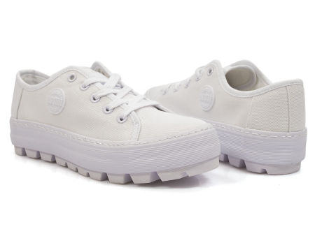 Białe damskie trampki tekstylne Big Star JJ274488