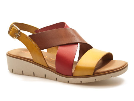 Kolorowe sandały na niskim koturnie El Pimpi 20801