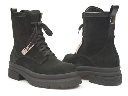 Botki trzewiki Nessi 22374 czarny welur